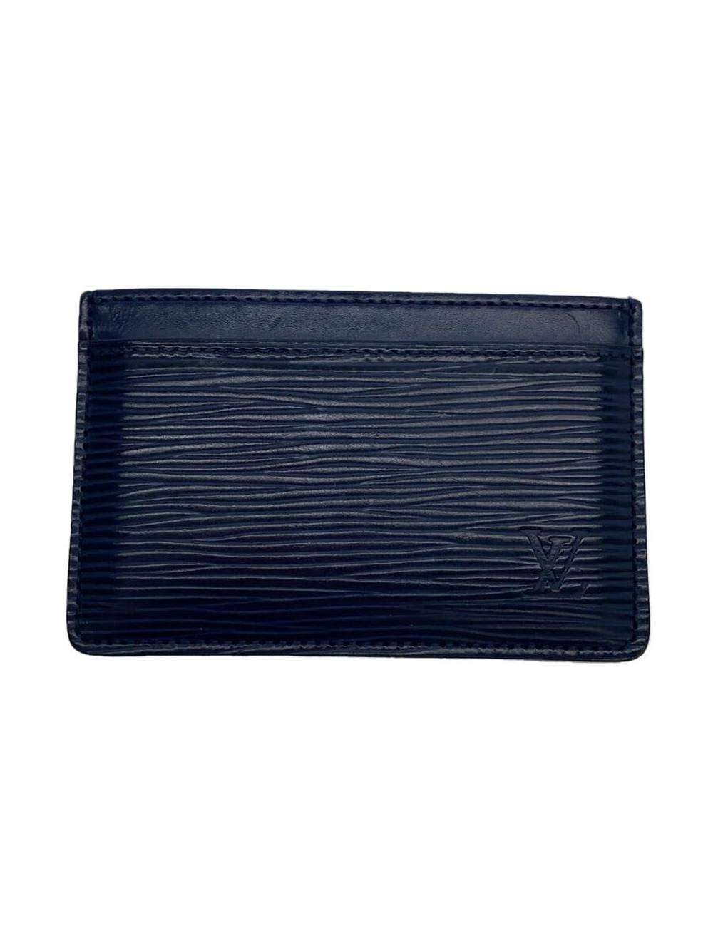 LOUIS VUITTON Porte Wallet Cartes Epi Navy Blue Leather Navy Blue